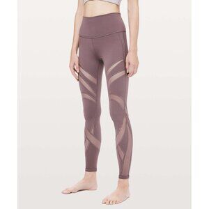 Lululemon Wunder Under High-Rise Tight Mesh 28" Antique Bark Size 2 NWOT